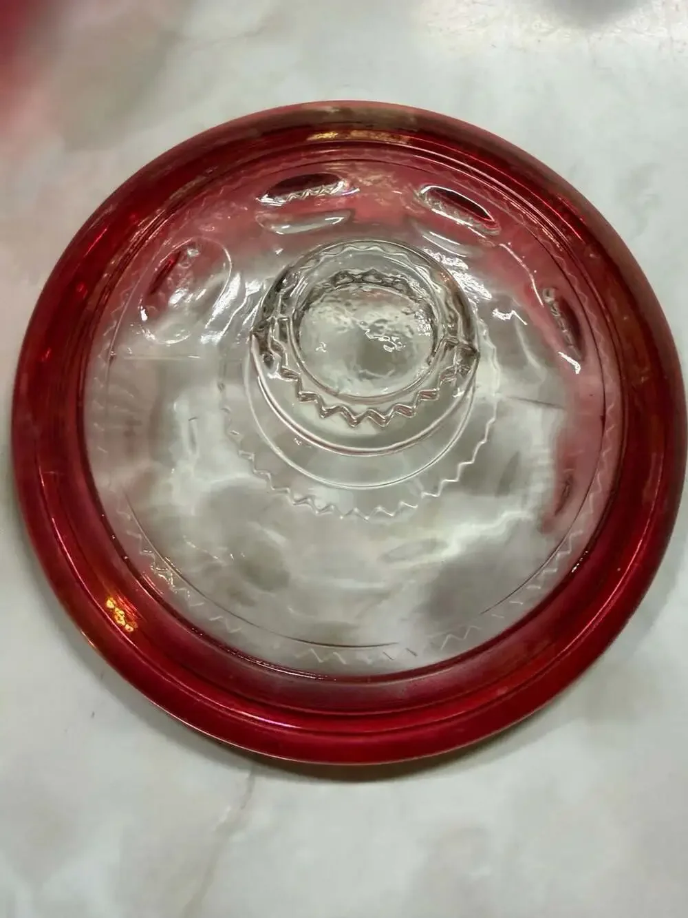 King's Crown Ruby/cranberry Flashed Flat Iced Tea Glass Vintage Tiffin Francisca